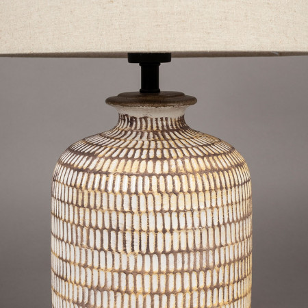 Lampadaire en céramique avec abat-jour en lin de 137x65cm