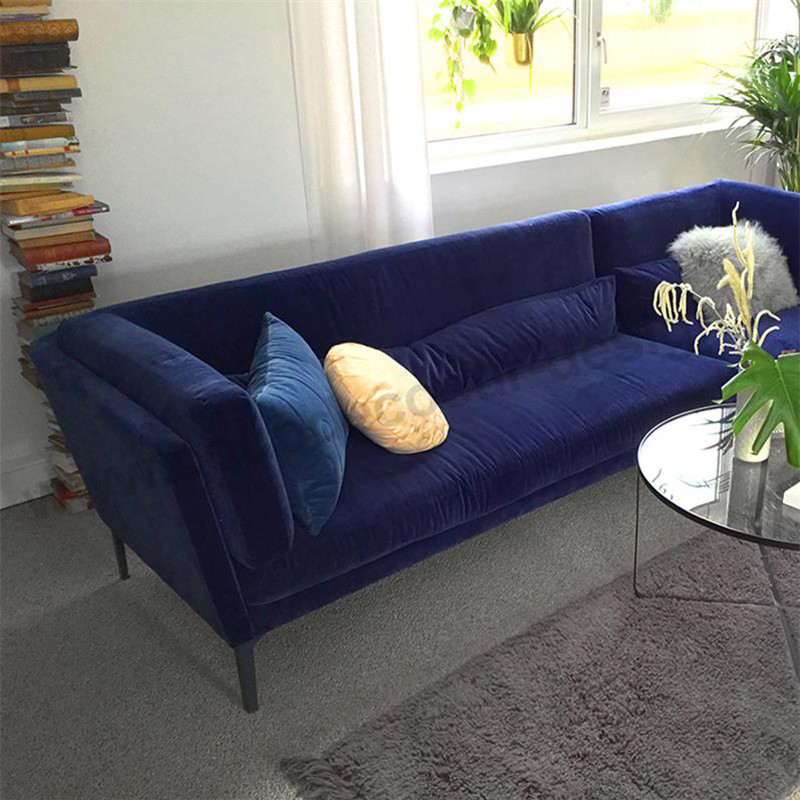 Canape Velours Bleu Roi 3 Places Bloomingville Sur Cdc Design