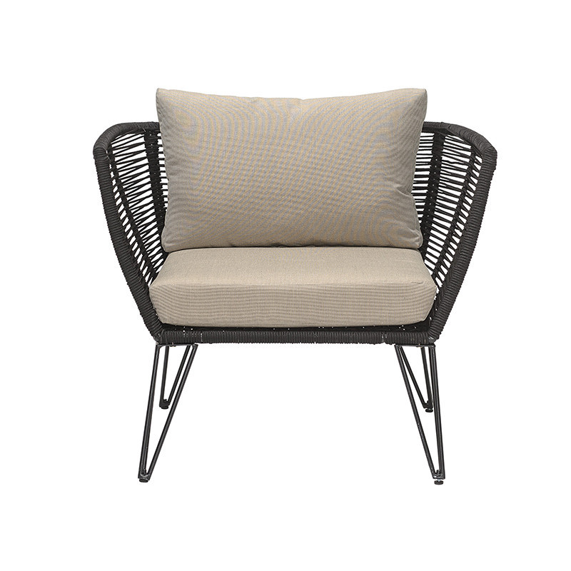 Fauteuil de jardin confortable beige et noir sur CDC Design