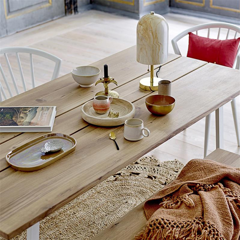Table bois naturel et métal blanc design sur CDC Design