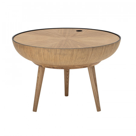 Table basse ronde coffre bois Bloomingville sur CDC Design