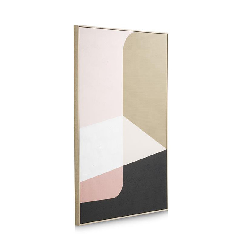 Tableau Peinture Abstraite Rose Et Beige Sur Cdc Design