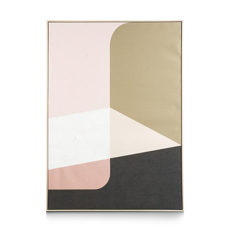 Tableau Peinture Abstraite Rose Et Beige Sur Cdc Design