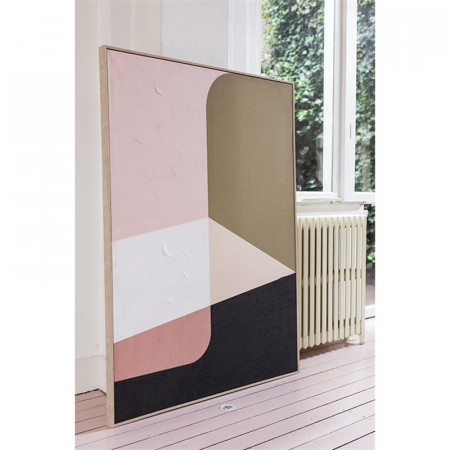 Tableau Peinture Abstraite Rose Et Beige Sur Cdc Design