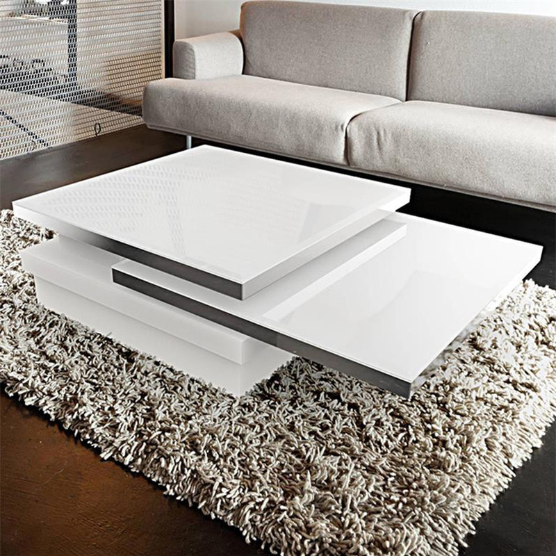 Table basse blanche modulable design sur CDC Design