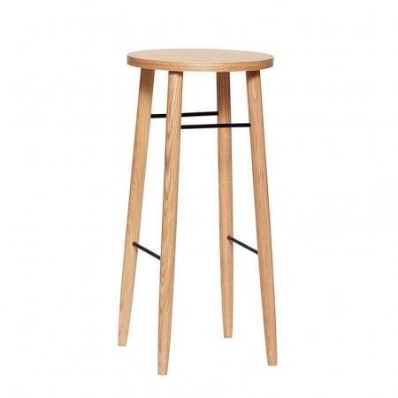 Tabouret de bar bois et métal design Hubsch - Sine 