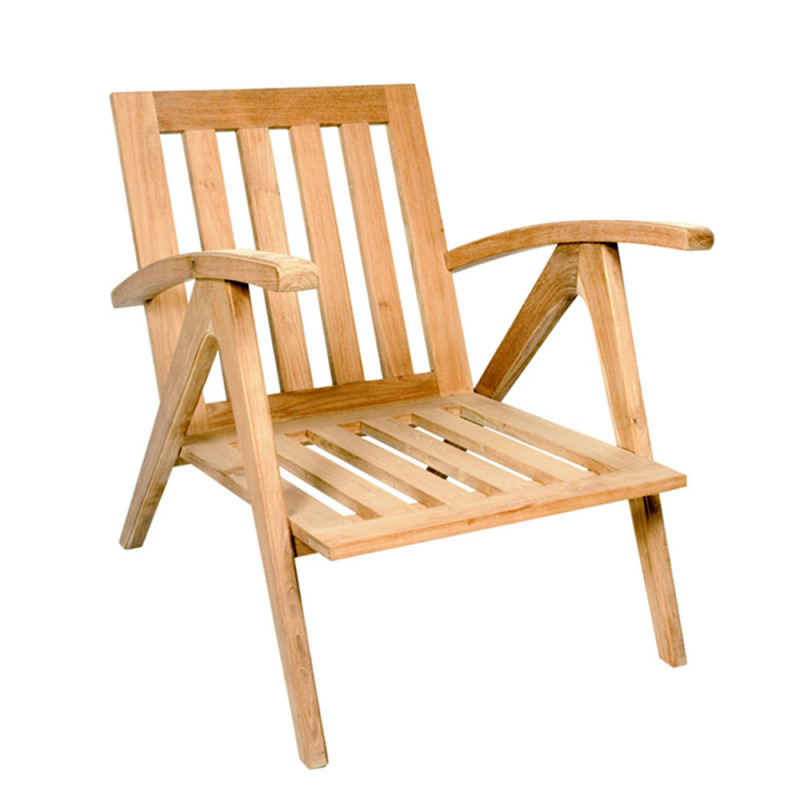 Fauteuil bas de jardin en bois sur Coup de Cœur Design