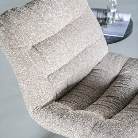 Fauteuil gris clair design confortable et pivotant - Diane