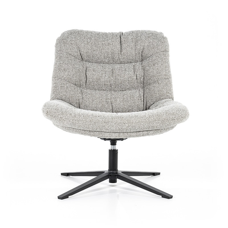 Fauteuil gris clair confortable et pivotant - Diane