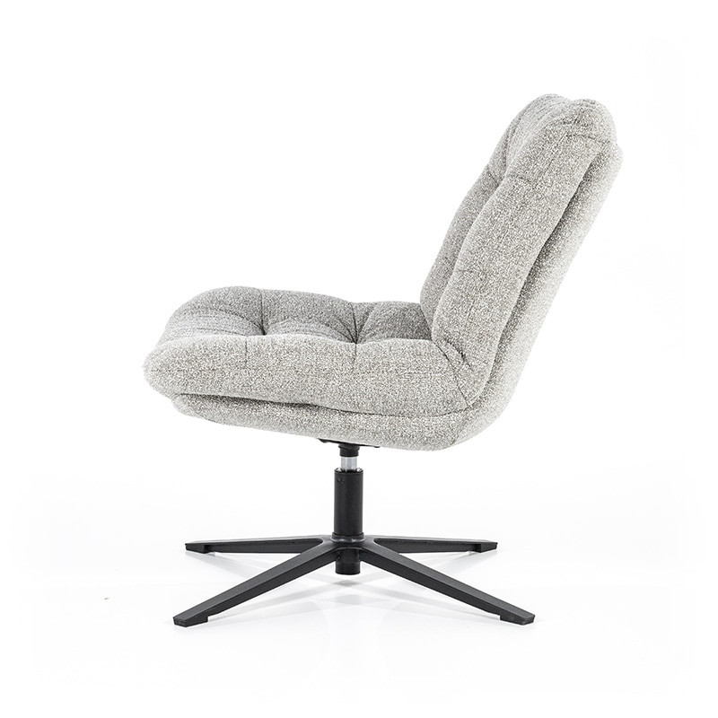 Fauteuil gris clair confortable et pivotant - Diane