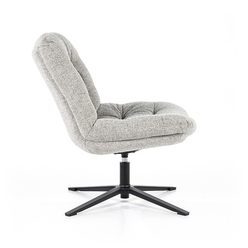 Fauteuil gris clair confortable et pivotant - Diane