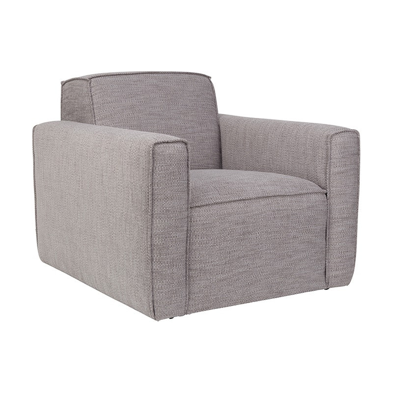 Petit fauteuil salon simili cuir marron et gris - Lazy Référence : CD_F28C
